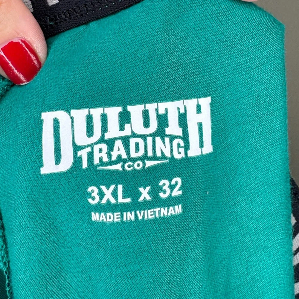 Duluth Trading Co Lounge Pants Men's 3XL Teal Tool Print‎